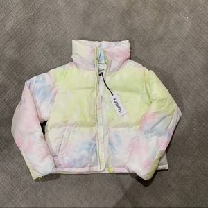 Chemizitry tie-dyed puffer coat-Medium